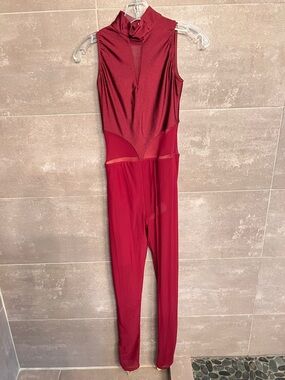 Dance Performance Jumpsuit in Wine